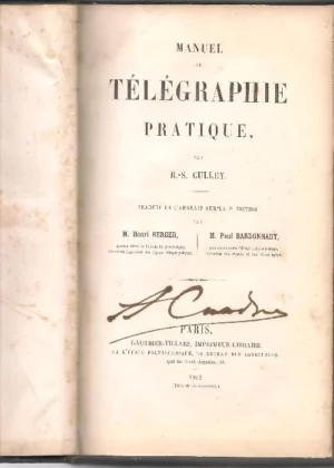 MANUEL DE TELEGRAPHIE PRATIQUE