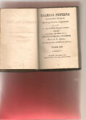 GALERIA FUNEBRE DE HISTORIAS TRAGICAS, ESPECTROS Y SOMBRAS ENSANGRENTADAS tomo XII historia : el judio bienhechoro Elisa y Teodoro