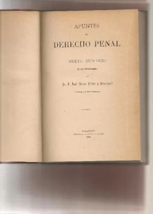 APUNTES DE DERECHO PENAL O BREVE SUMARIO LECCIONES ..
