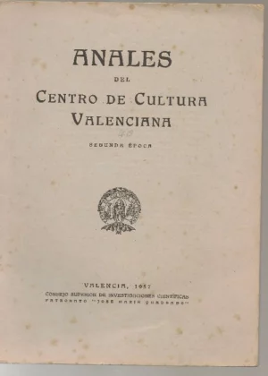 ANALES DEL CENTRO DE CULTURA VALENCIANA Nº 40, 2ª epoca