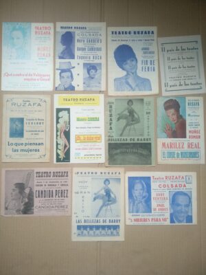 ESPECTACULO MUSICAL REVISTA VARIEDADES PROGRAMAS TEATRO RUZAFA VALENCIA años 50-60 LUIS LUCENA, LOLITA SEVILLA ....