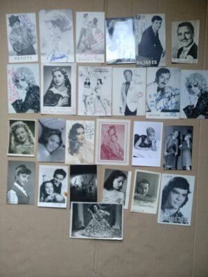 ESPECTACULO MUSICAL REVISTA VARIEDADES 132 fotos actores/ actrices de ellas 50 con firma y dedicatoria 29 con nombre 2 catalogos compañia actores y 2 folletos locales de espectaculos